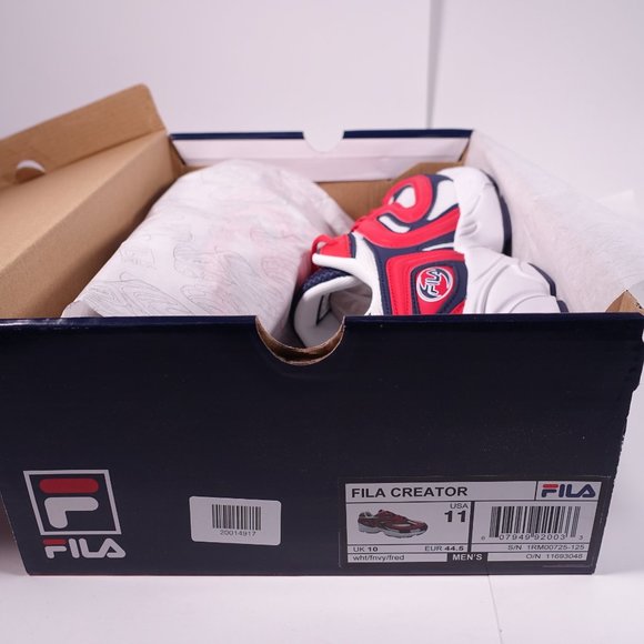 NEW FILA Creator Sneakers 1RM00725-125 White/Red/Navy - Picture 9 of 10